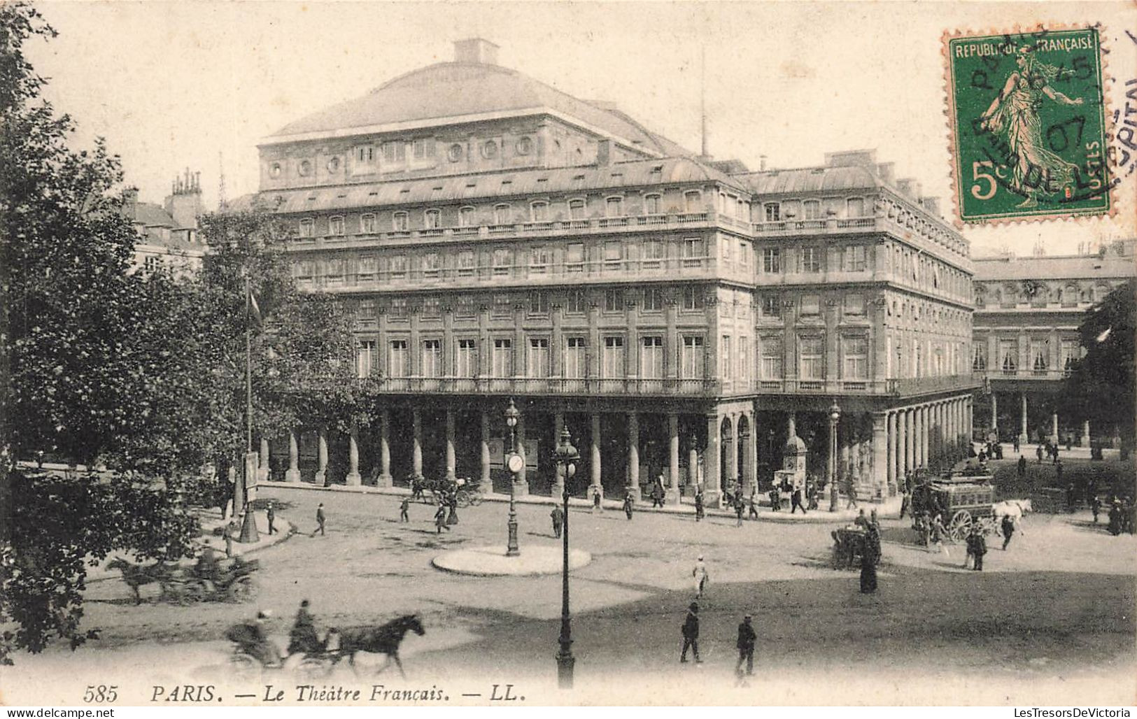 FRANCE - Paris - Vue Sur Le Théâtre Français - L L - Voitures - Chevaux - Animé - De L'extérieur- Carte Postale Ancienne - Other Monuments