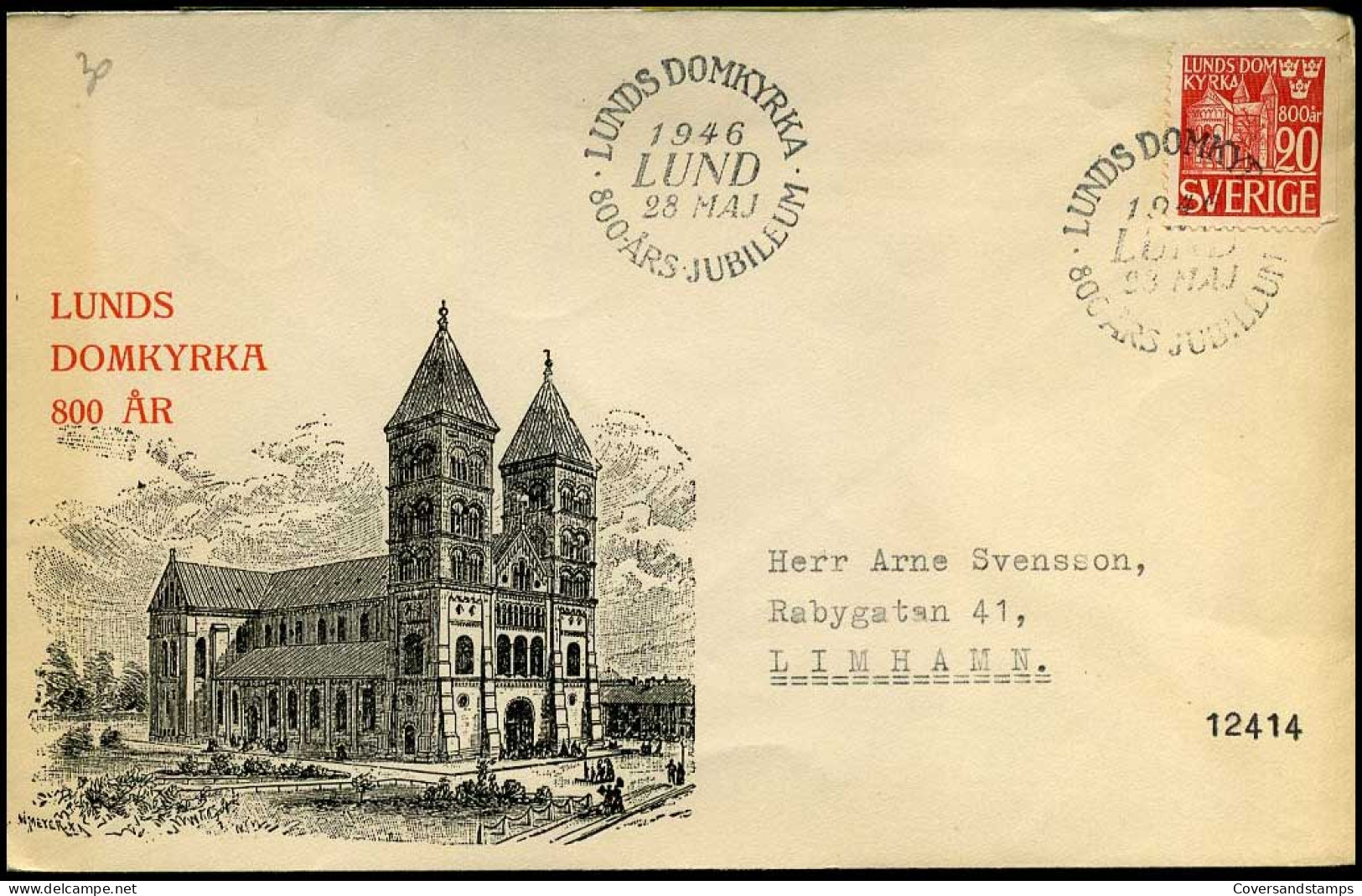 Swedish Cover , Lunds Domkyrka 800 Years - Storia Postale