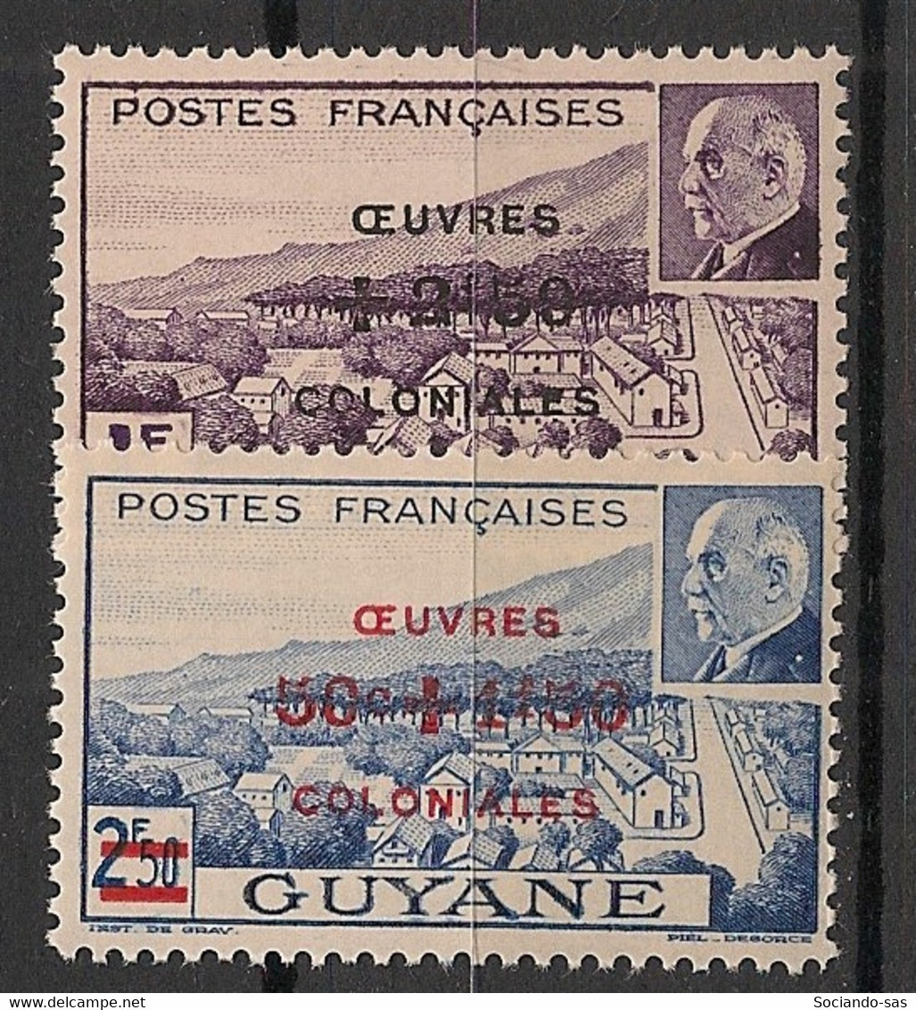 GUYANE - 1944 - N°YT. 177 à 178 - Oeuvres Coloniales - Neuf Luxe ** / MNH / Postfrisch - Neufs