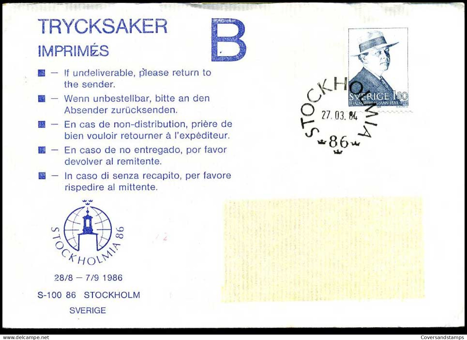 Swedish Cover - Lettres & Documents
