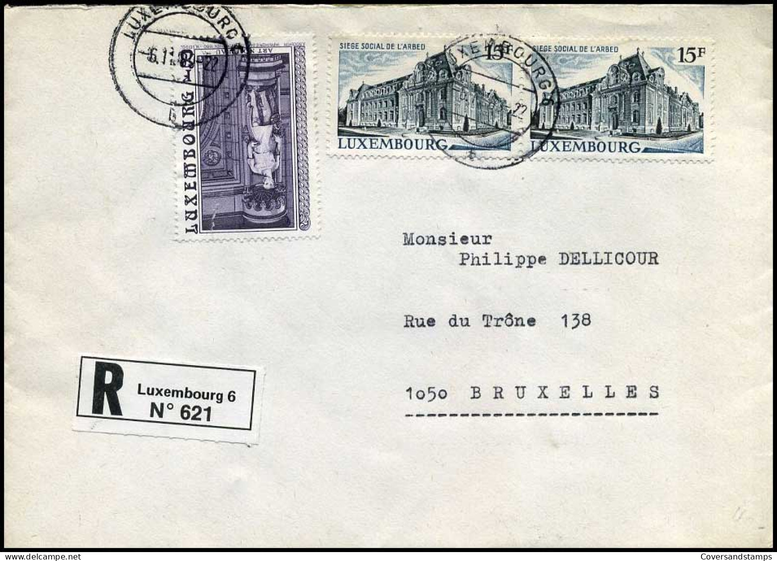 Registered Cover To Belgium - Lettres & Documents