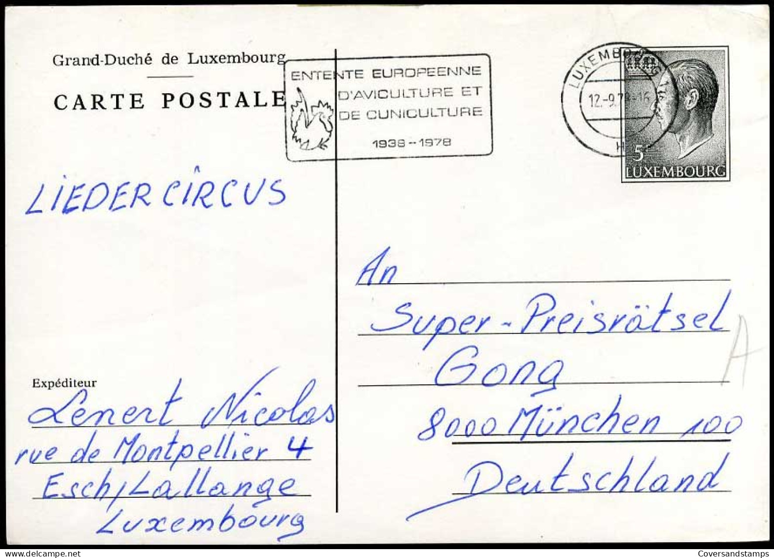 Luxemburg, Postcard - Stamped Stationery