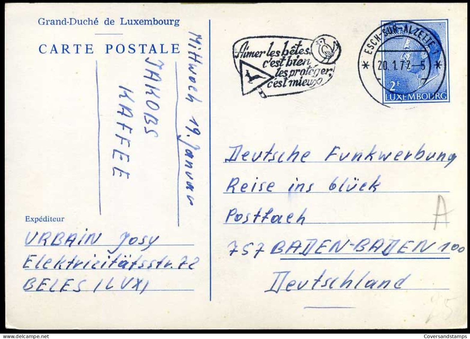 Luxemburg, Postcard - Postwaardestukken