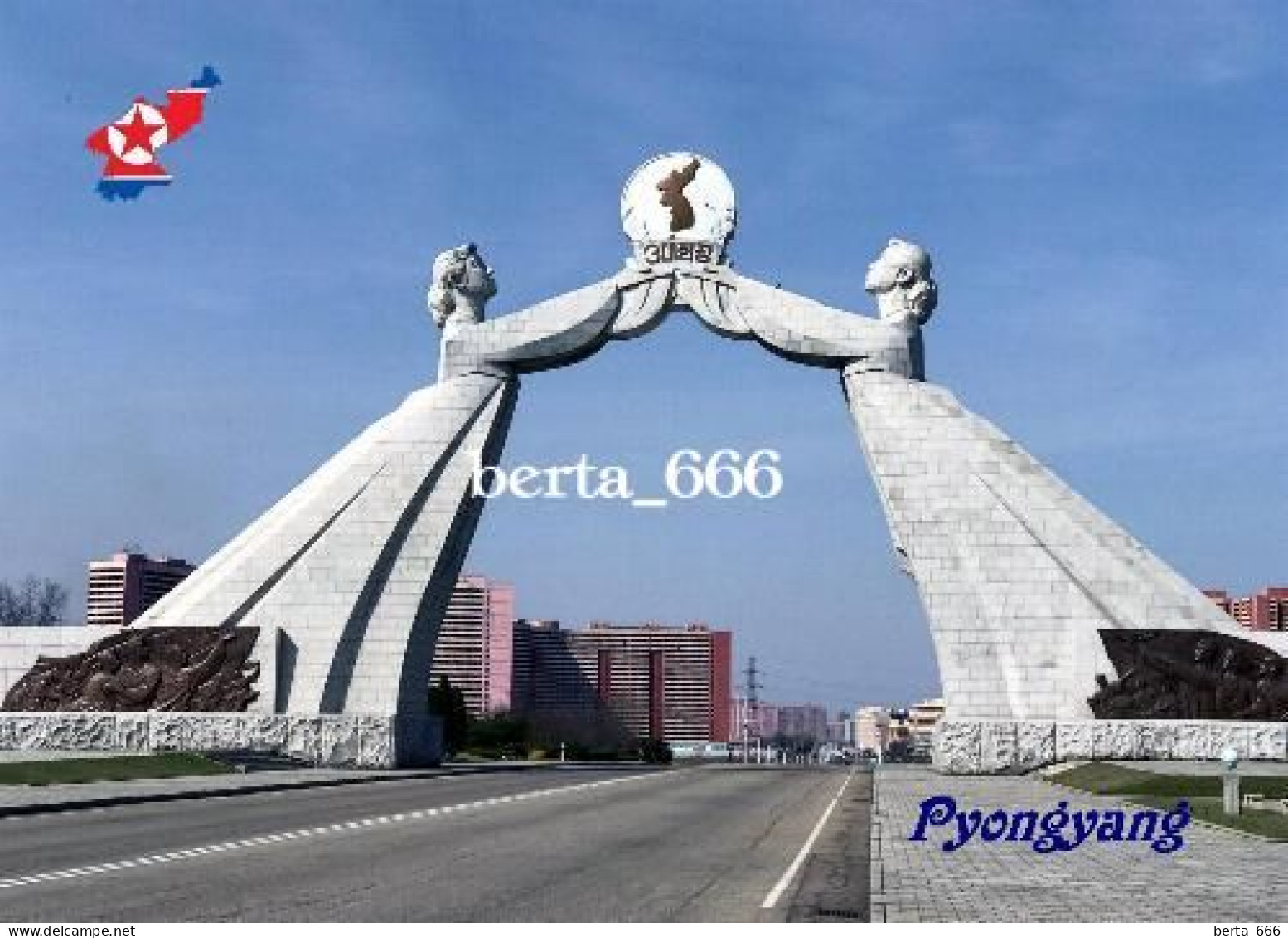 North Korea Pyongyang Arch Of Reunification New Postcard - Corea Del Norte