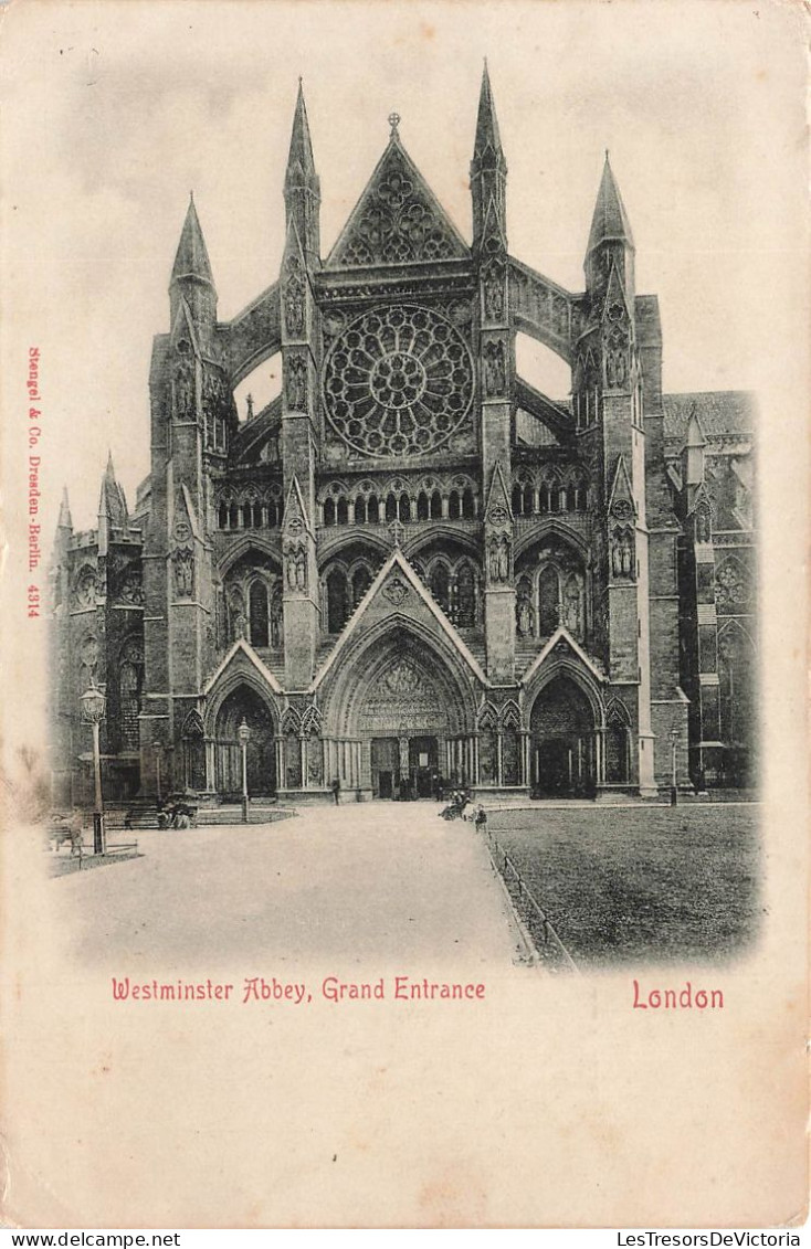 ROYAUME UNI - Angleterre - London - Westminster Abbey, Grand Entrance - Dos Non Divisé - Carte Postale Ancienne - Westminster Abbey