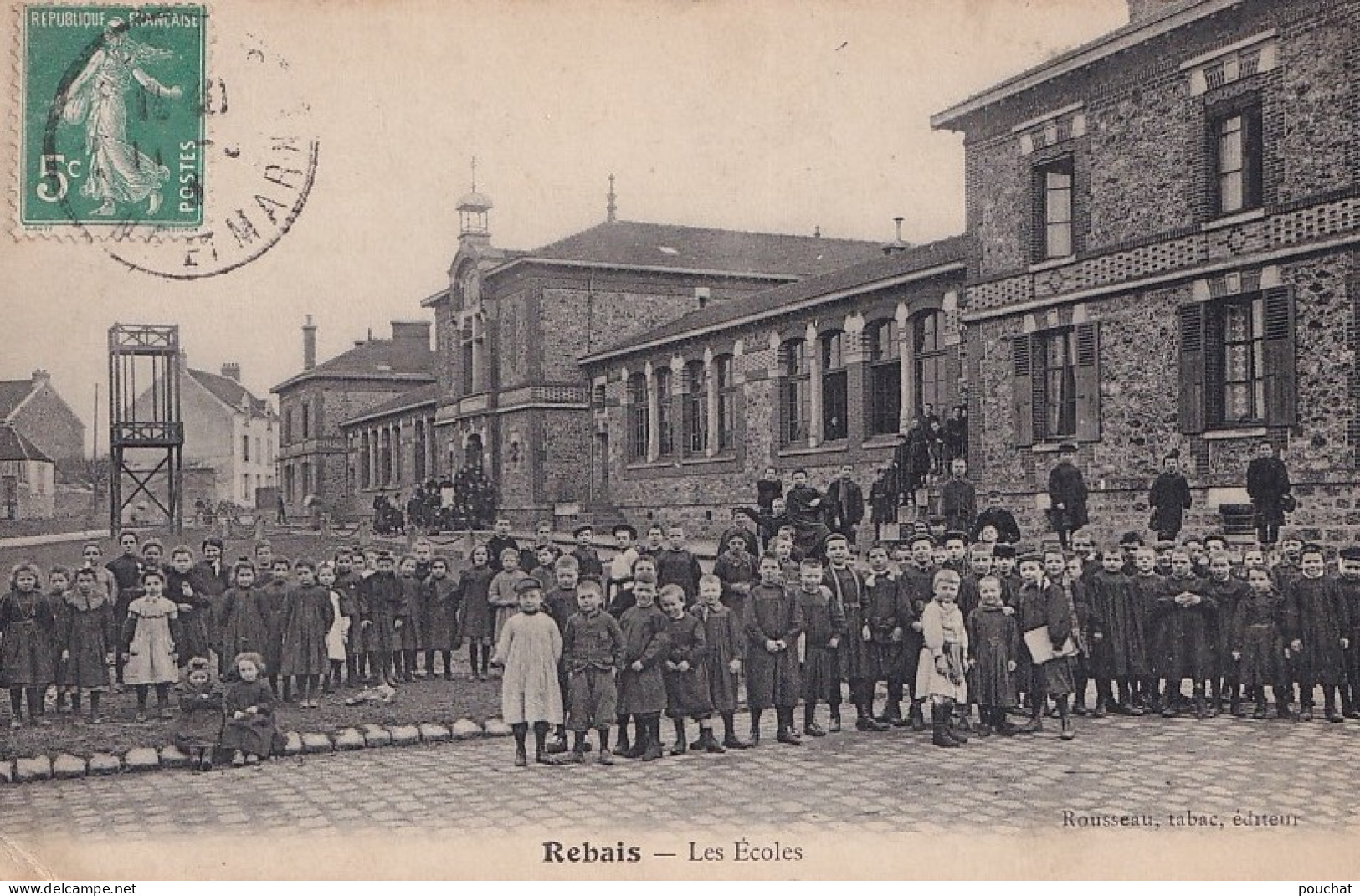 77) REBAIS - LES ECOLES - ANIMEE - HABITANTS - ECOLIERS  -  EN 1913    - Rebais