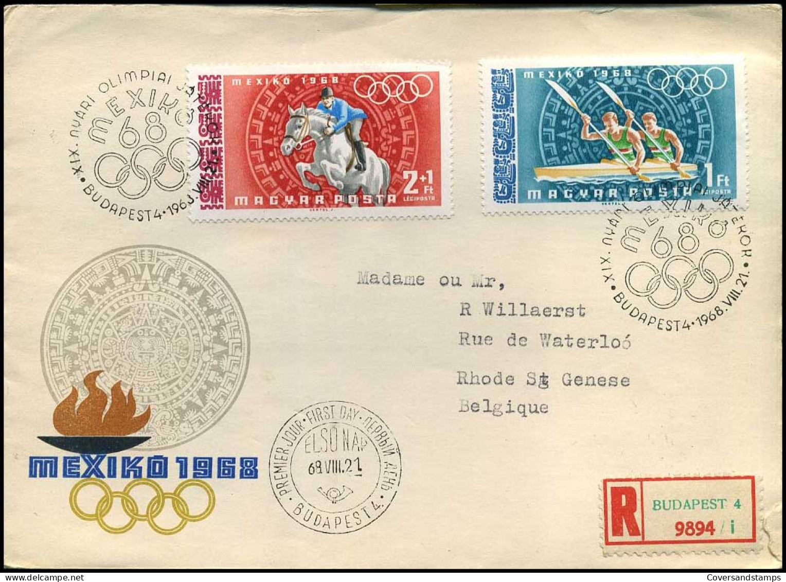 Registered Hungarian Cover To Belgium - Lettres & Documents