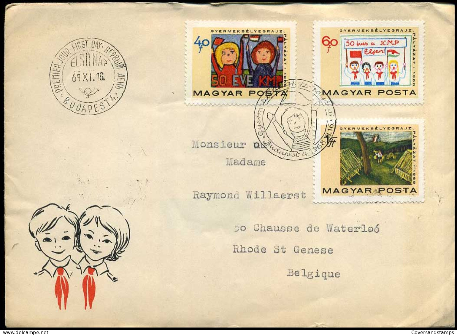Hungarian Cover To Belgium - Covers & Documents