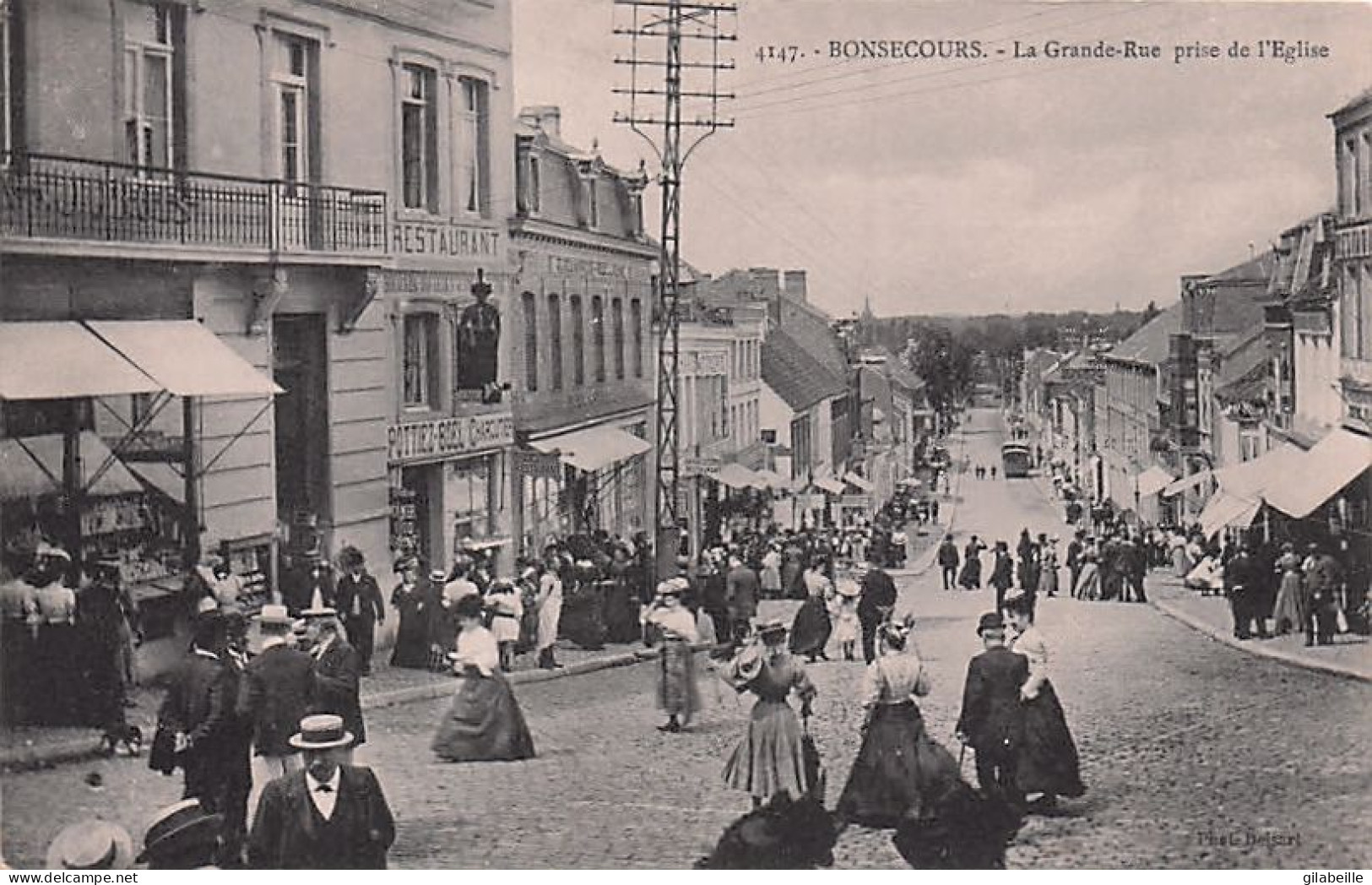 Peruwelz - BON SECOURS -  BONSECOURS -  La Grande Rue Prise De L'église - Restaurant - Péruwelz