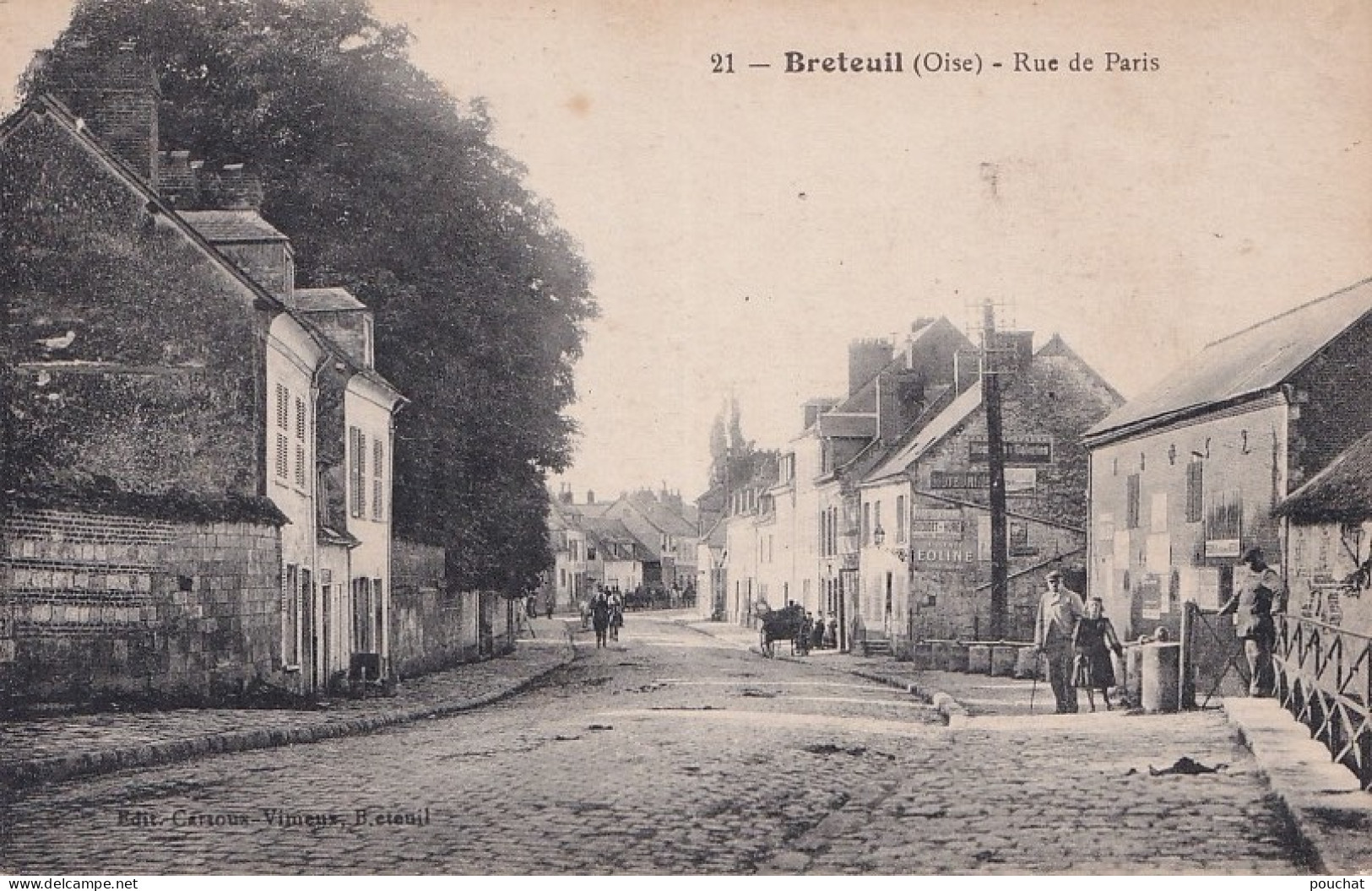  F23-60) BRETEUIL (OISE) RUE DE PARIS - ( ANIMEE - HABITANTS - 2 SCANS ) - Breteuil