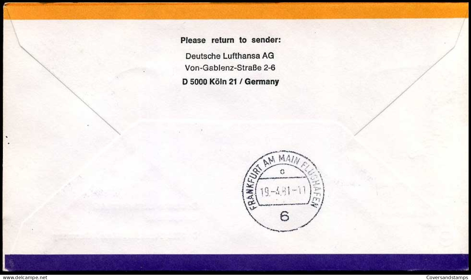 First Flight Manila-Bangkok-Karachi-Frankfurt, Lufthansa - Philippinen