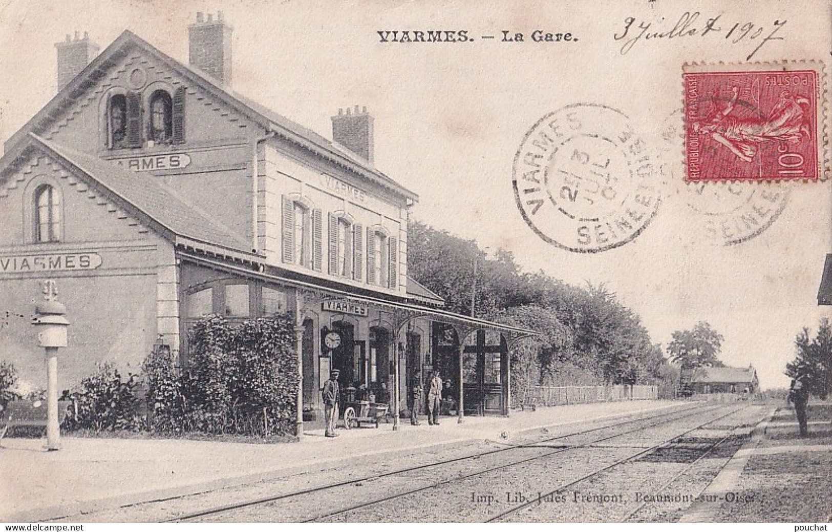 S20-95) VIARMES - LA GARE - ANIMEE - EN  1907  - Viarmes
