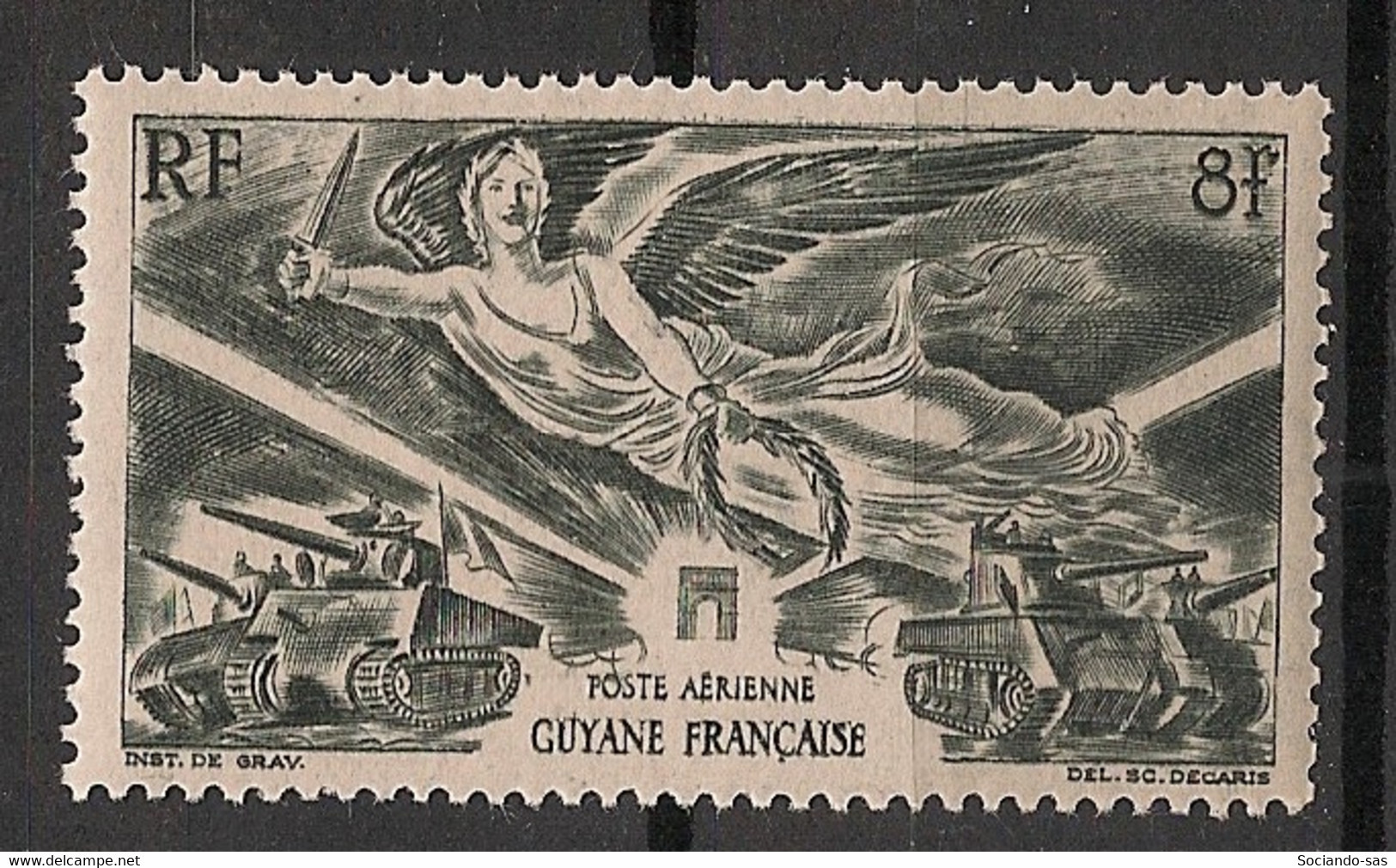 GUYANE - 1946 - Poste Aérienne PA N°YT. 28 - Victoire - Neuf Luxe ** / MNH / Postfrisch - Unused Stamps