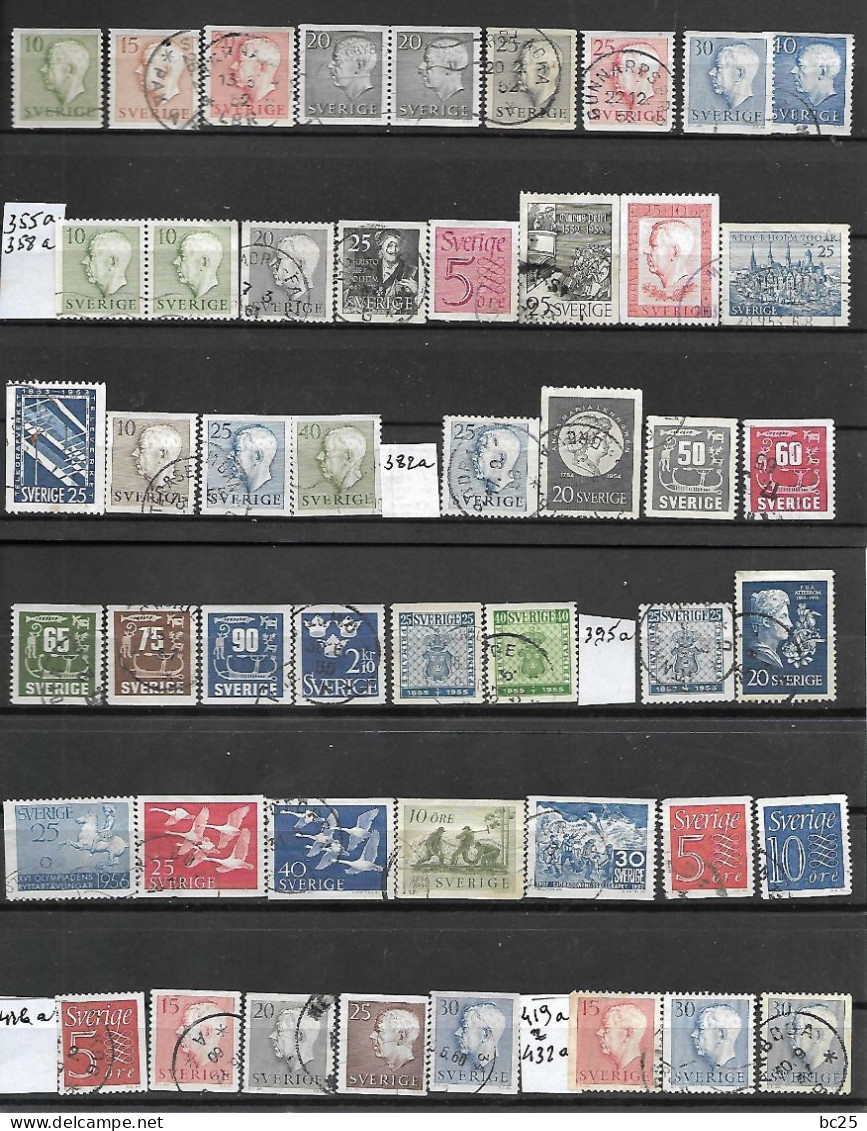 SUEDE - 61 TRES BEAUX  TIMBRES OBLITERES -PAS EMINCES--DE 1951-60- 2 SCANS. - Gebraucht