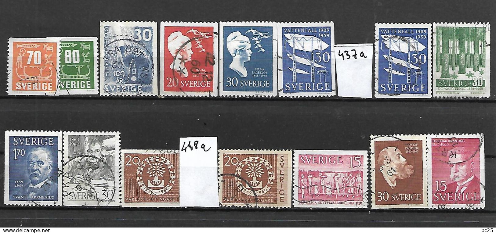 SUEDE - 61 TRES BEAUX  TIMBRES OBLITERES -PAS EMINCES--DE 1951-60- 2 SCANS. - Gebruikt