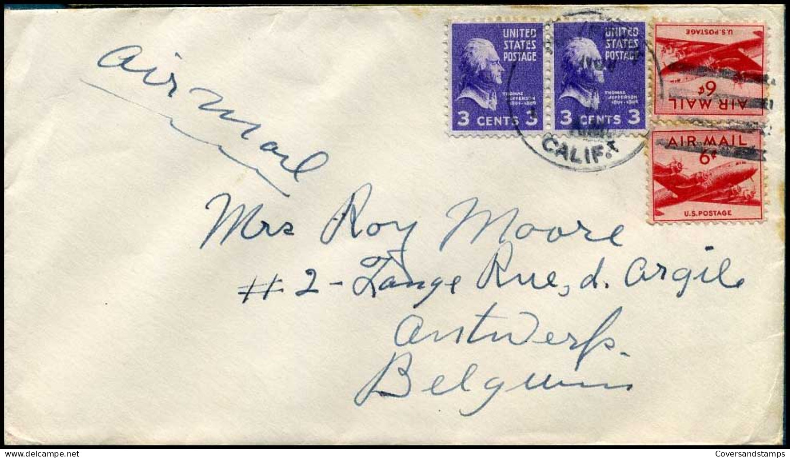USA - Cover To Antwerp, Belgium - Lettres & Documents