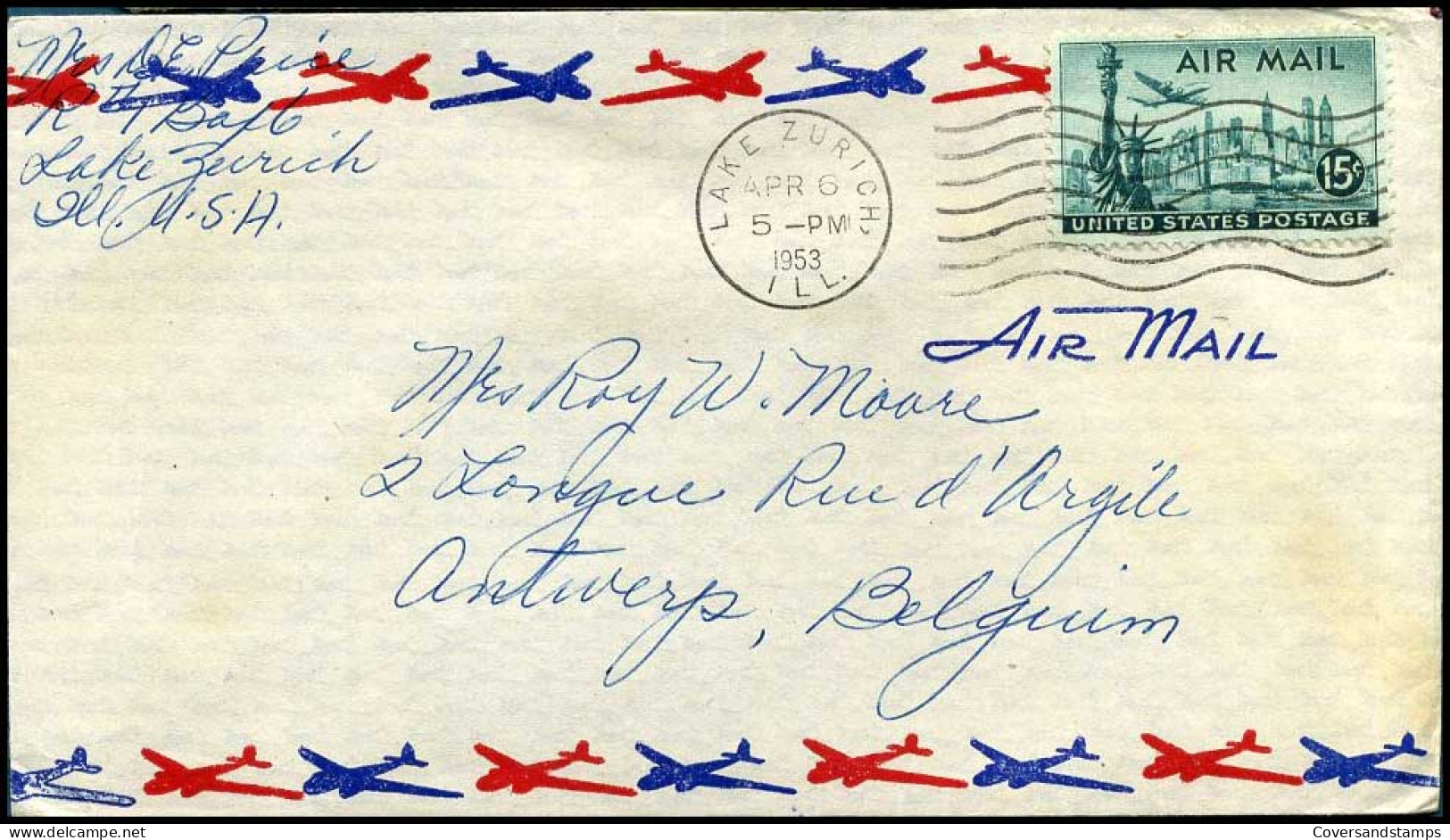 USA - Cover To Antwerp, Belgium - Lettres & Documents