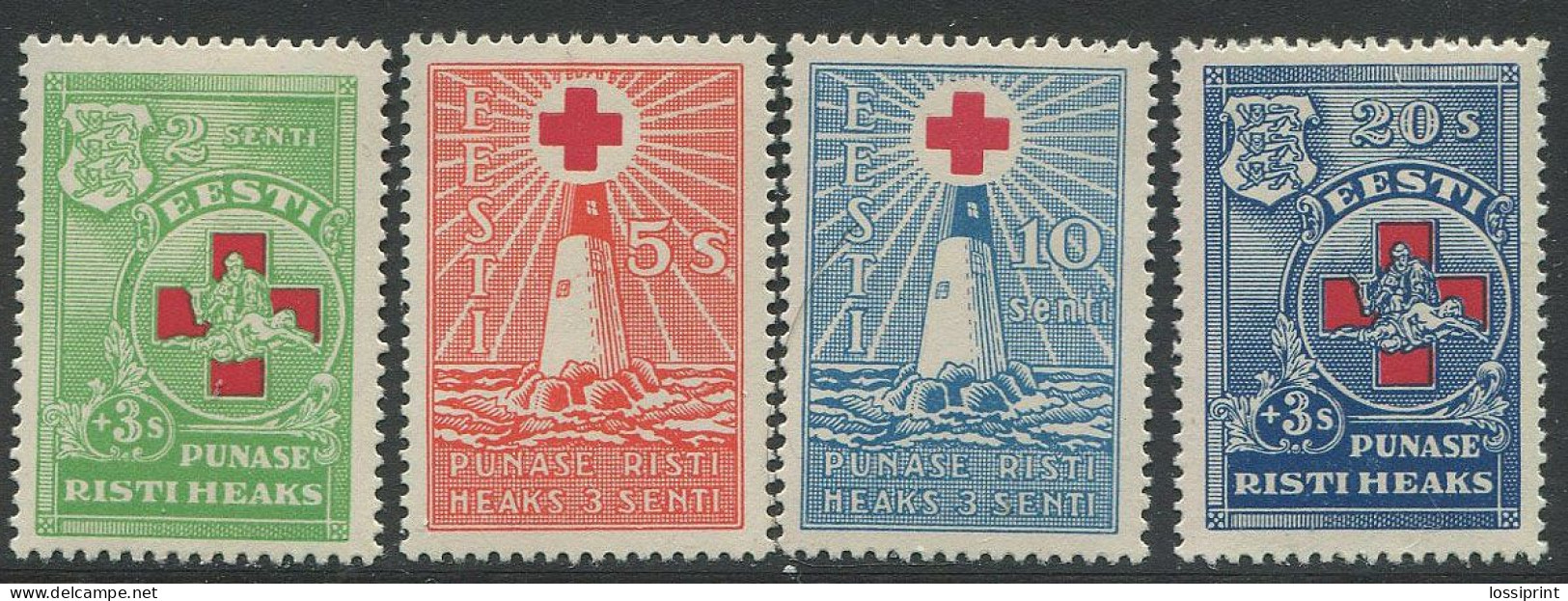 Estonia:Unused Stamps Serie Red Cross, Lighthouse, 1931, MH - Estonia