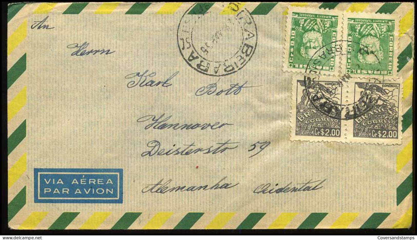 Brasil - Cover Hannover, Germany - Lettres & Documents