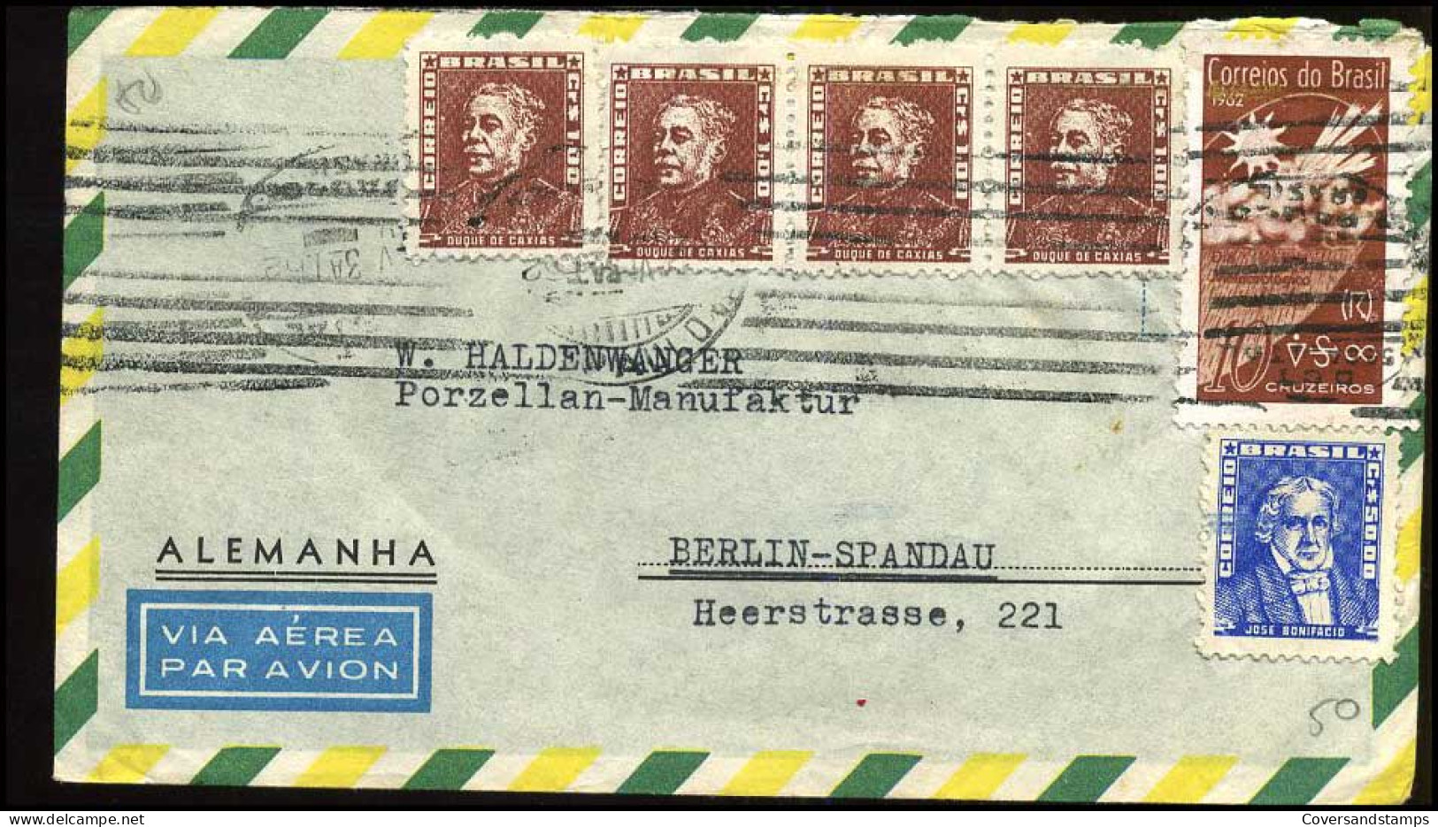 Brasil - Cover To Berlin - Spandau, Germany - Cartas & Documentos