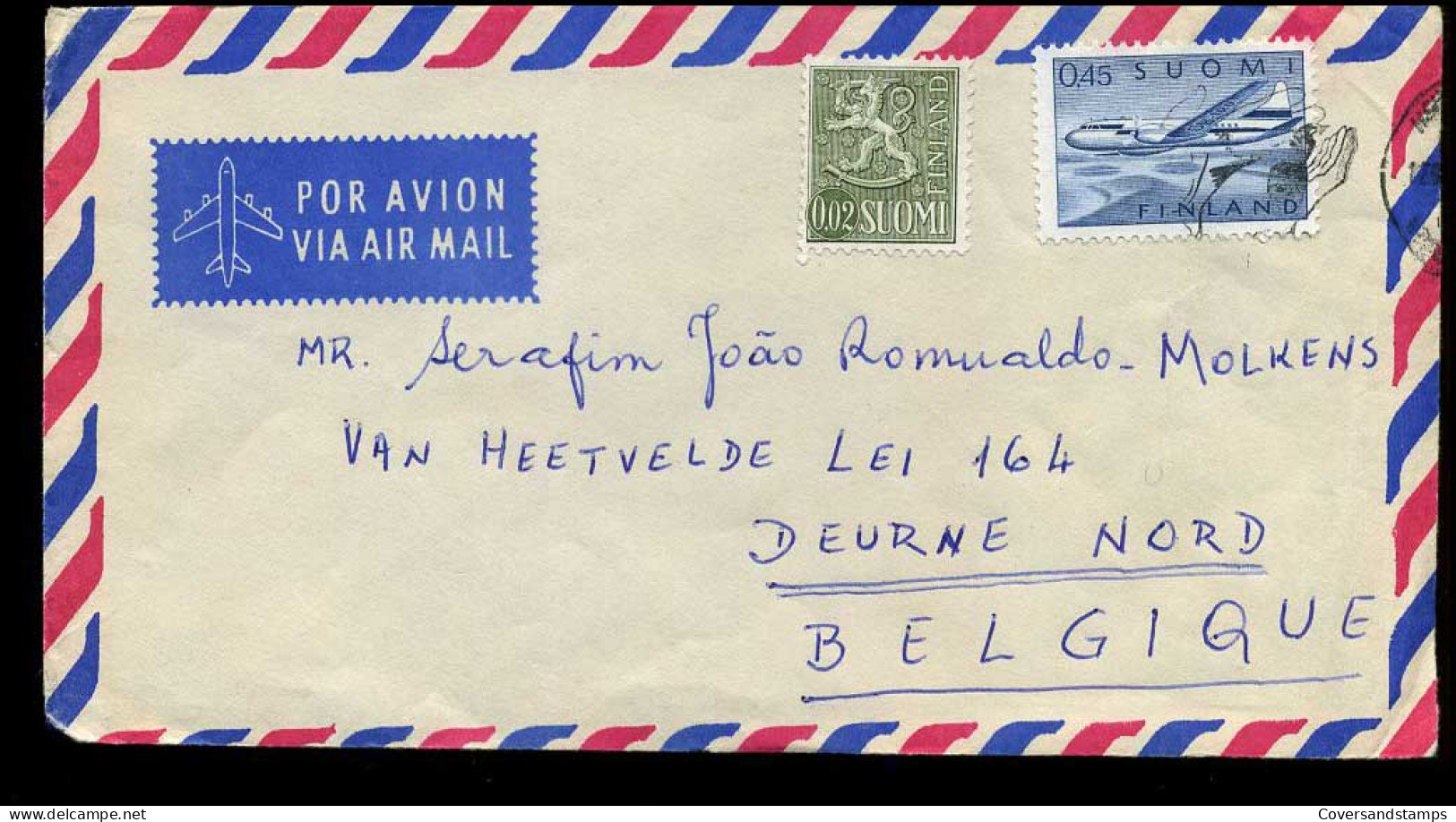 Finland - Cover To Deurne, Belgium - Covers & Documents