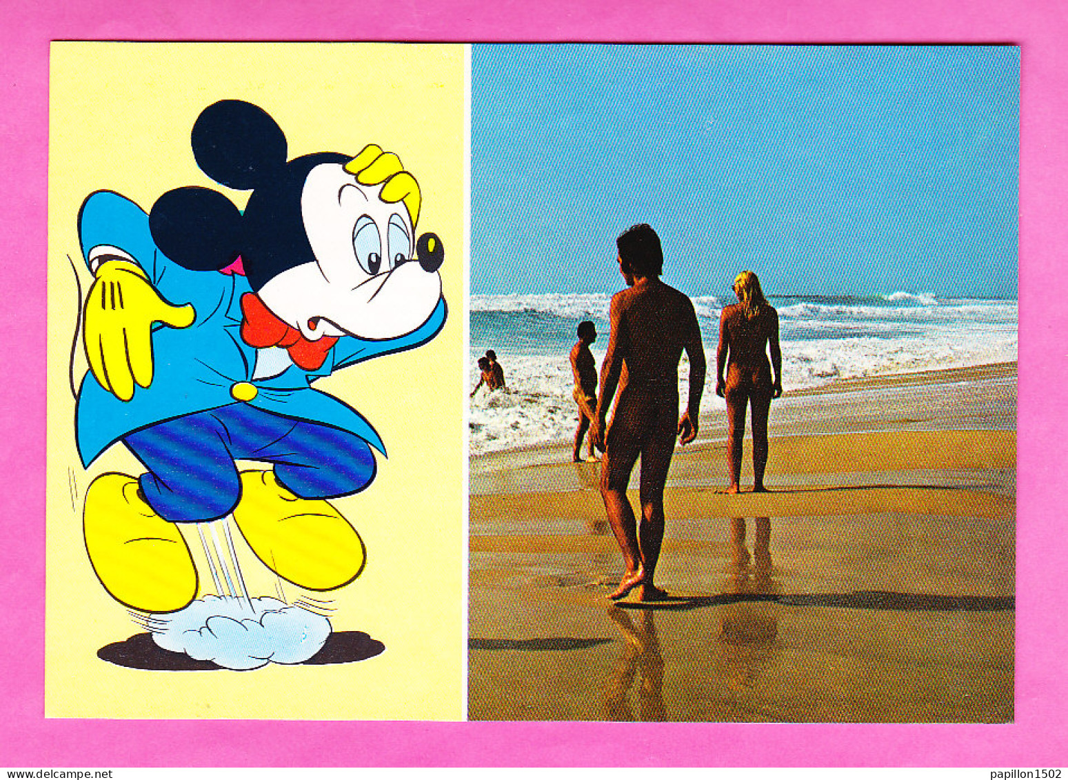 F-40-Biscarrosse-08P143  Naturistes Sur La Plage, Image De MICKEY, Animation, BE - Biscarrosse