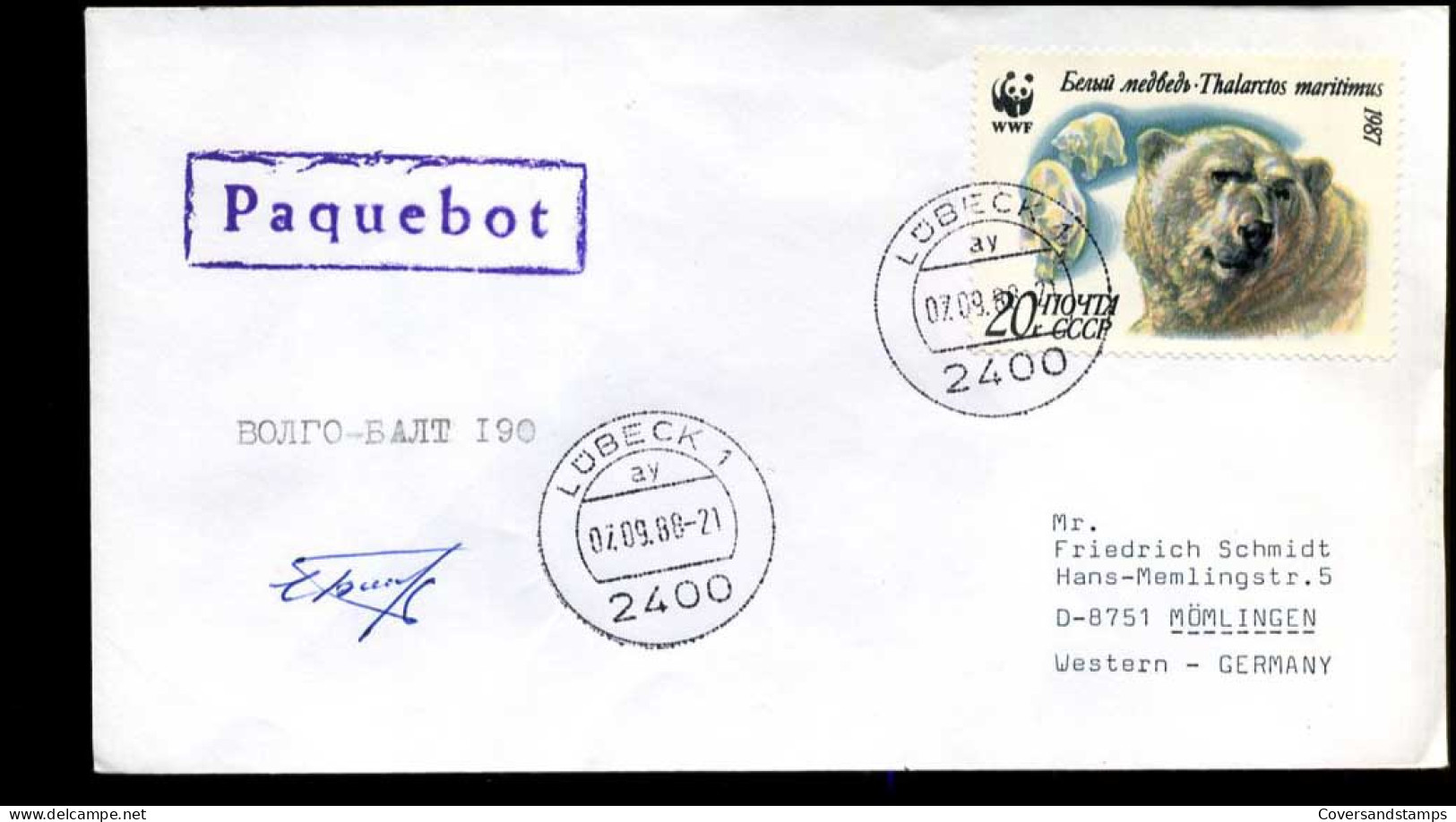 USSR - Cover To Mömlingen, Germany - Paquebot - Lettres & Documents