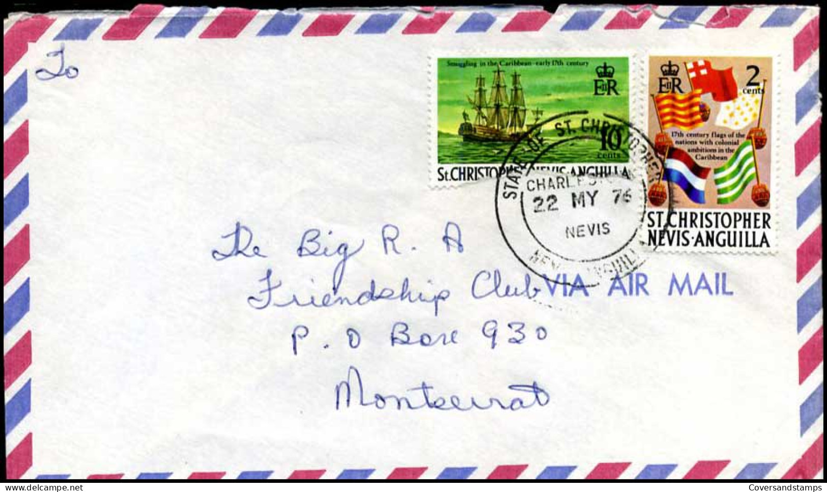 St.Christopher-Nevis-Anguilla - Cover To Montserrat - St.Christopher-Nevis & Anguilla (...-1980)