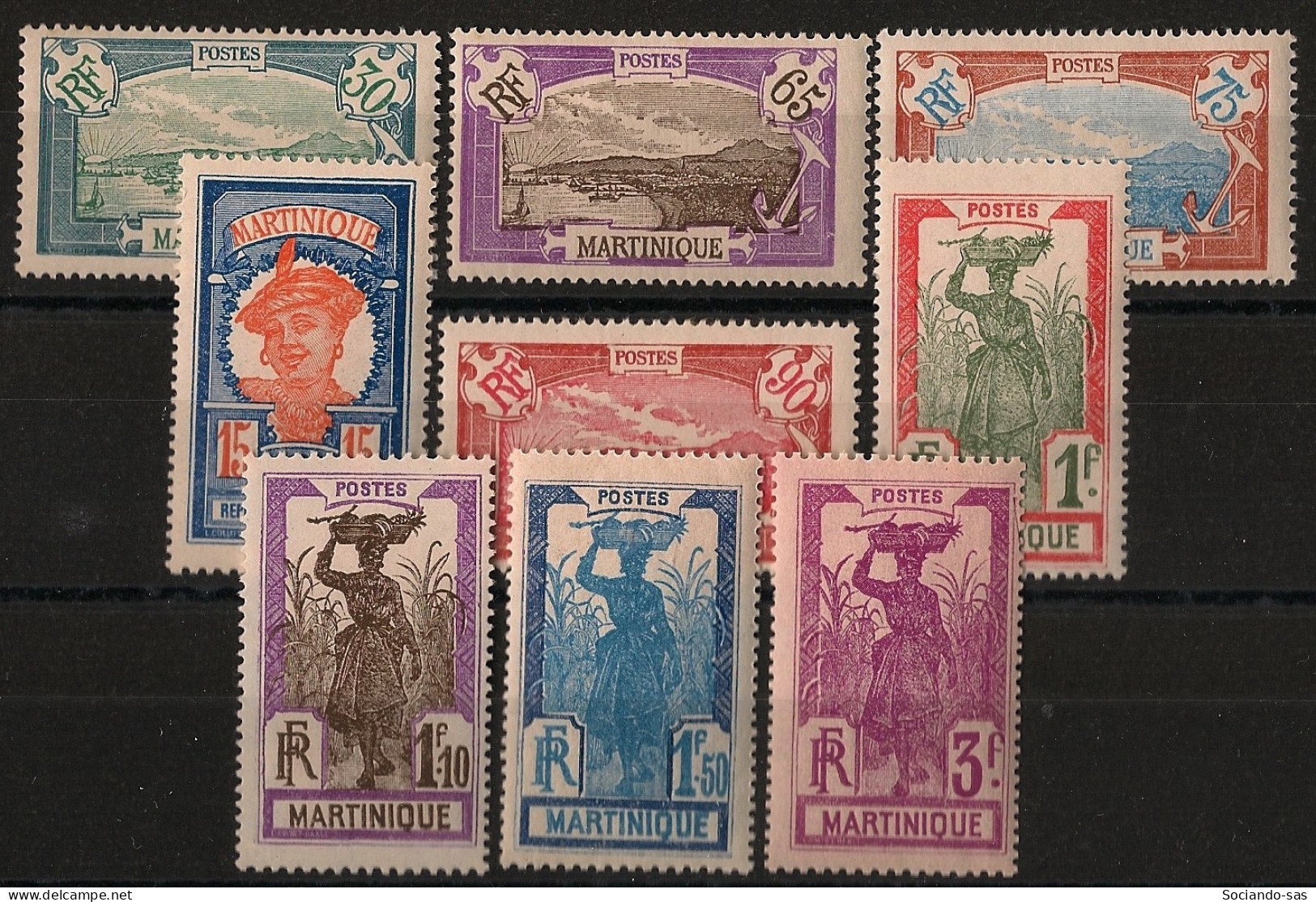 MARTINIQUE - 1927 - N°YT. 120 à 128 - Série Complète - Neuf * / MH VF - Neufs