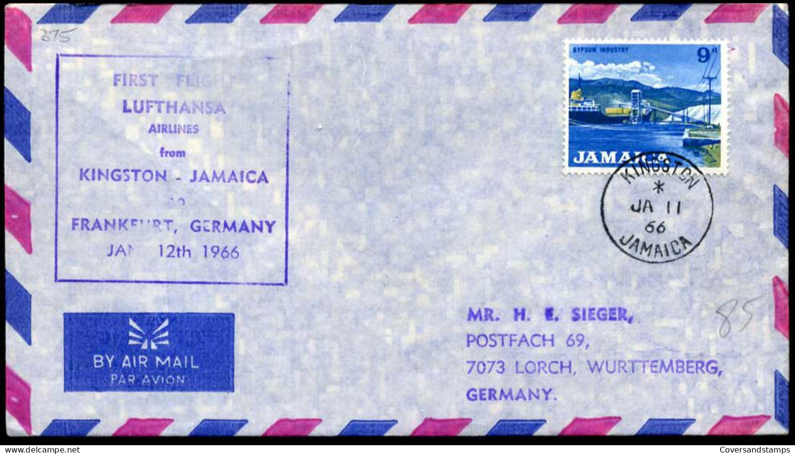 Jamaica - First Flight Lufthansa Kingston - Frankfurt - Jamaica (1962-...)