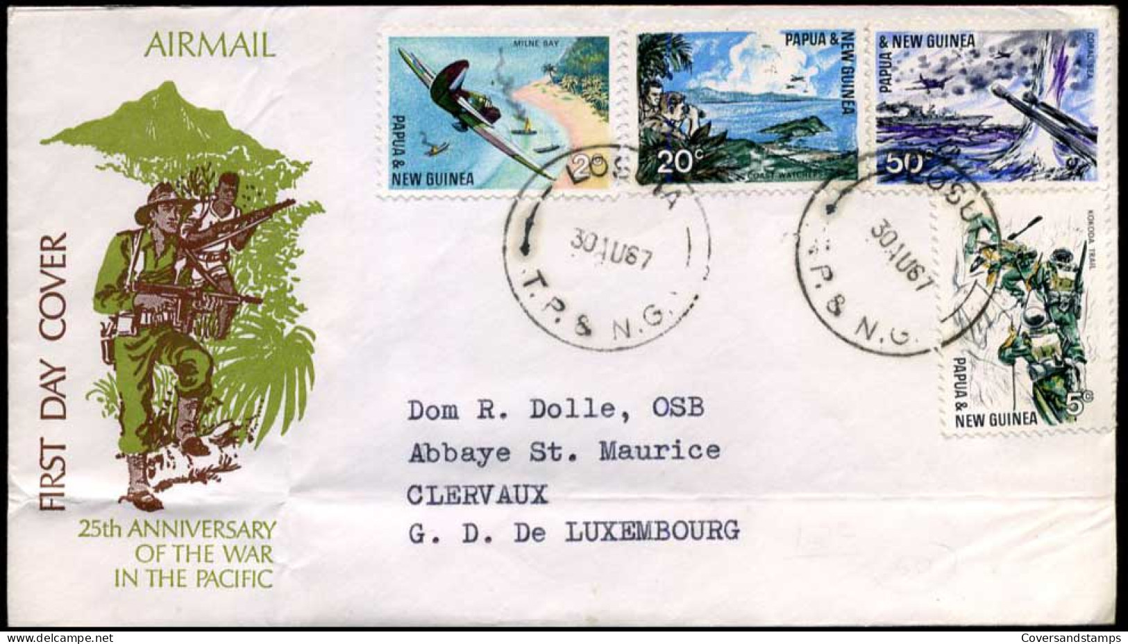 Papua & New Guinea - Cover To Clervaux, Luxemburg - Papua New Guinea