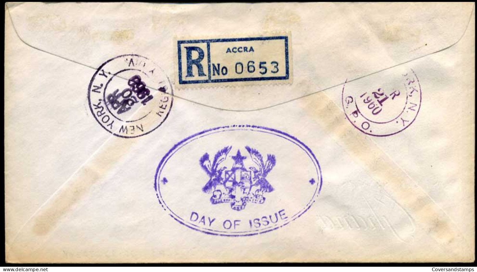 Ghana - Registered Cover To New York, USA - Ghana (1957-...)