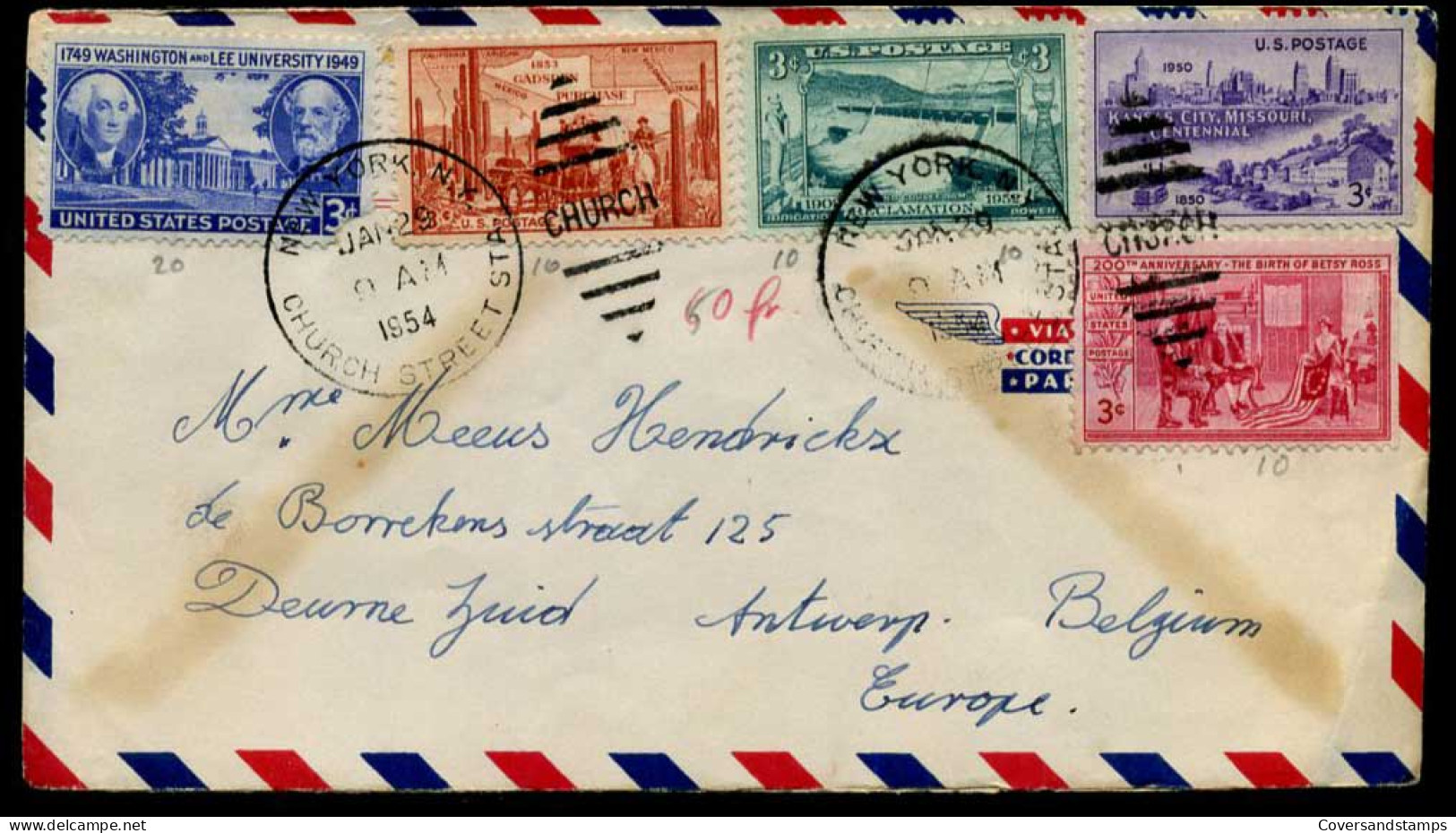 USA - Cover To Deurne, Belgium - Lettres & Documents