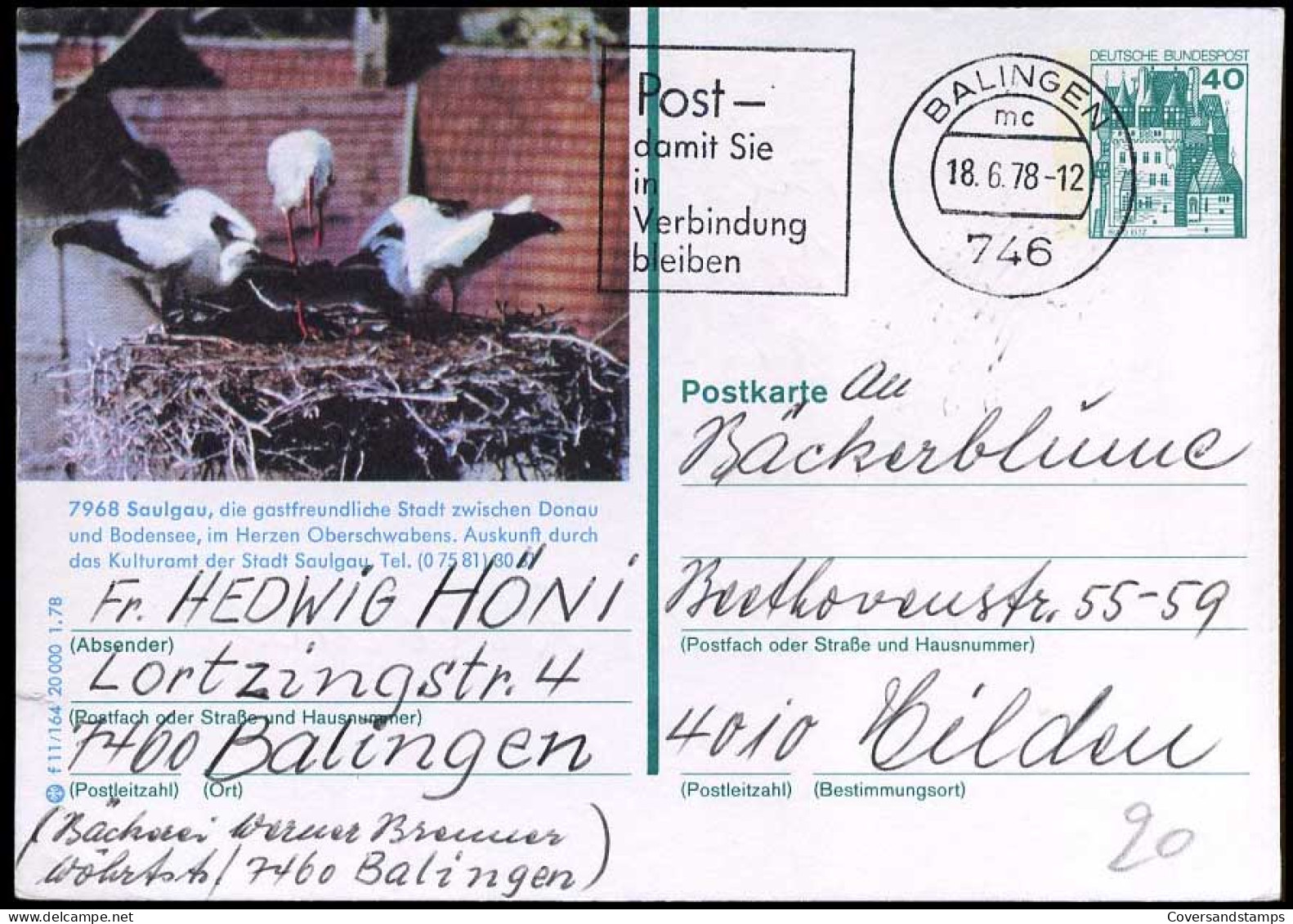 Bundespost - Postkarte - Postcards - Used