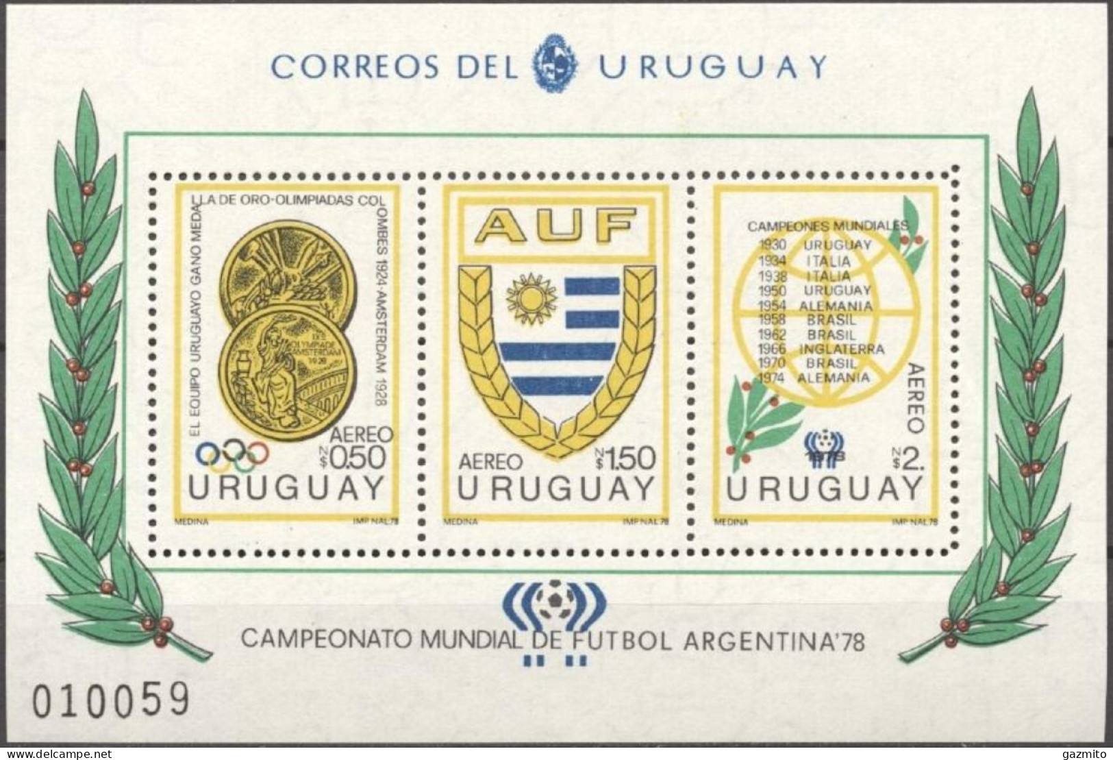 Uruguay 1978, Football World Cup In Argentina, Block - Uruguay