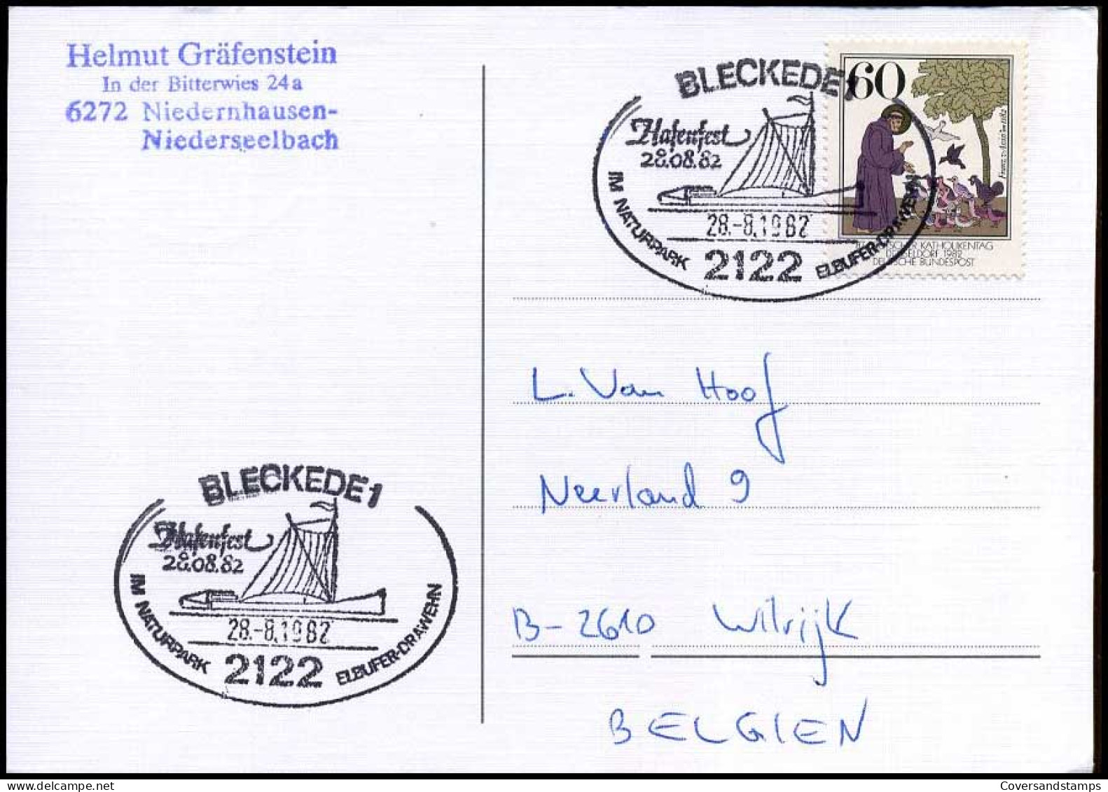 Bundespost - Postkarte Nach Wilrijk, Belgium - Postcards - Used
