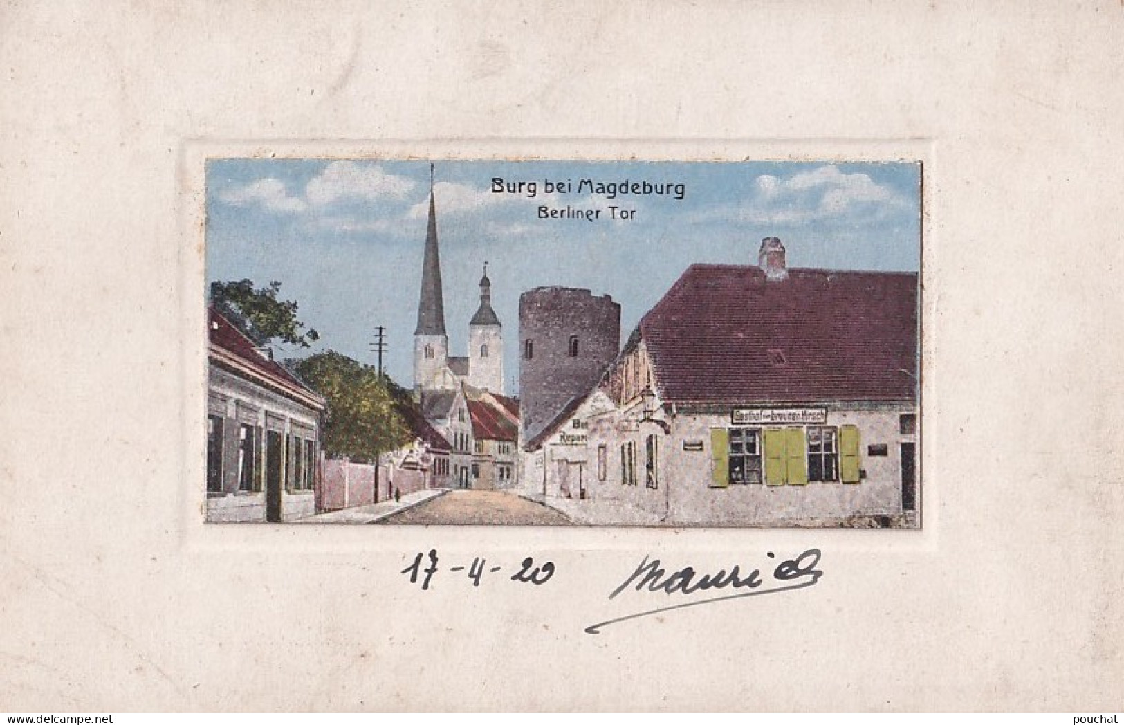 Z19- BURG BEI MAGDEBURG - BERLINER TOR - LE 17/4/1920  - ( 2 SCANS ) - Burg