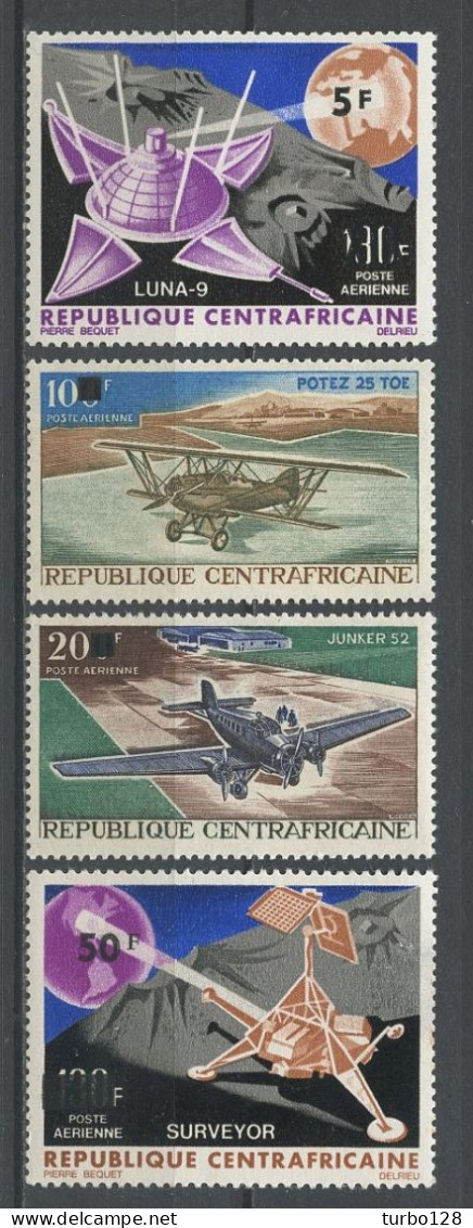 CENTRAFRICAINE 1968 PA N° 61/64 ** NEUFS MNH Superbes C 2.50 € Espace Aviation Luna 9 Surveyor Potez 25 Transports - Central African Republic