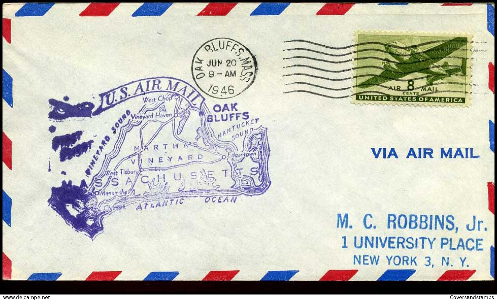 USA - Cover To New York  - 2a. 1941-1960 Oblitérés