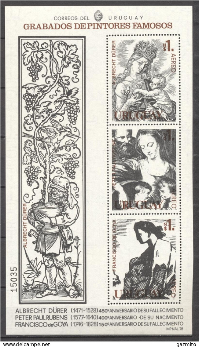 Uruguay 1978, Rubens, Madonna, Grapes, Block - Rubens