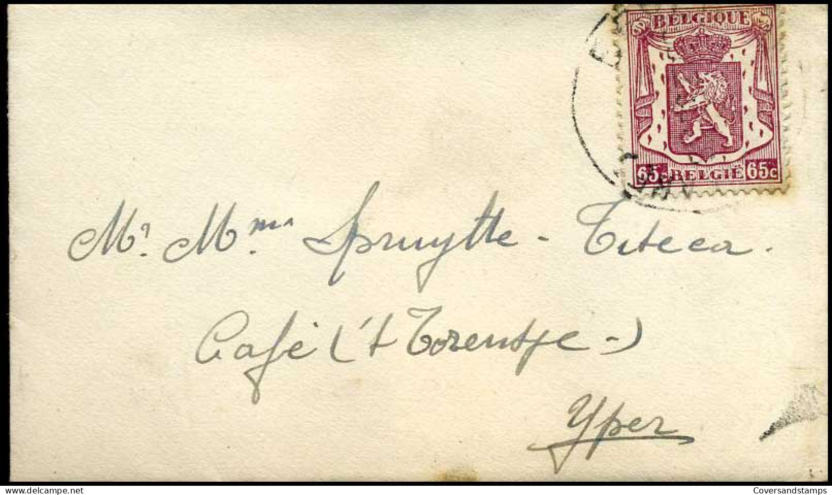 Kleine Envelop / Petite Enveloppe Naar Ieper, Met N° 711 - 1935-1949 Petit Sceau De L'Etat