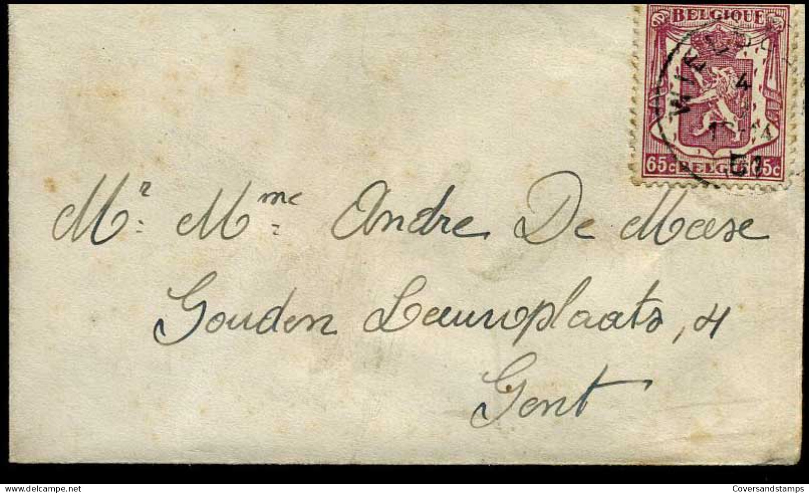 Kleine Envelop / Petite Enveloppe Naar Gent, Met N° 711 - 1935-1949 Kleines Staatssiegel