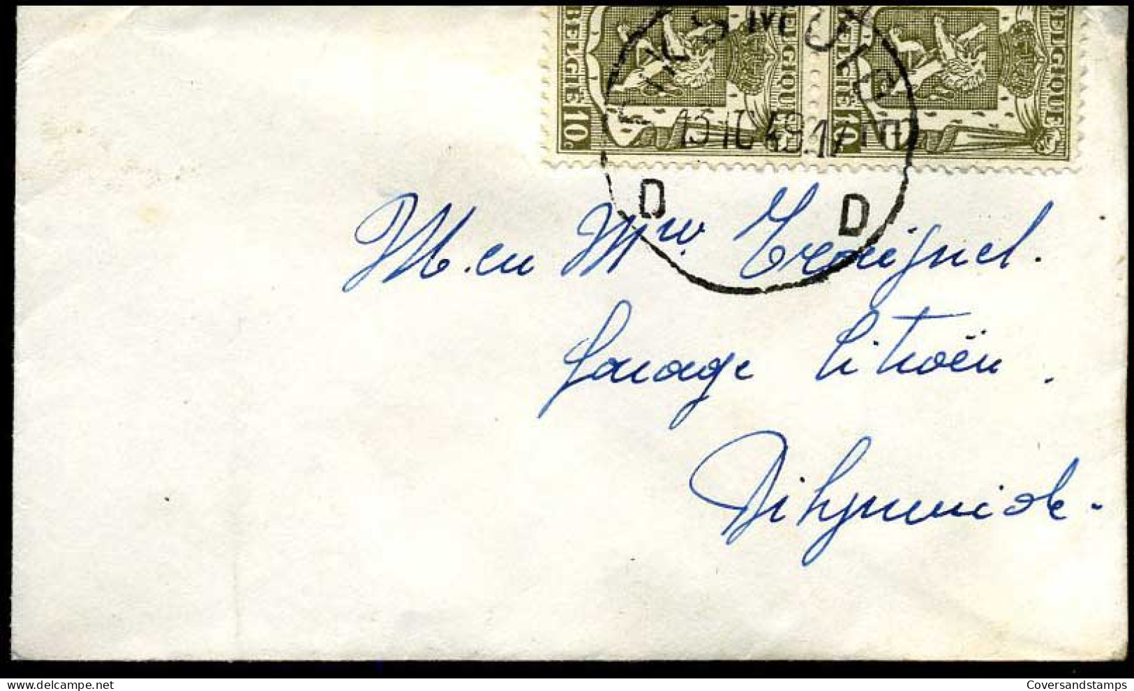 Kleine Envelop / Petite Enveloppe Naar Diksmuide, Met 2 X N° 420 - 1935-1949 Small Seal Of The State