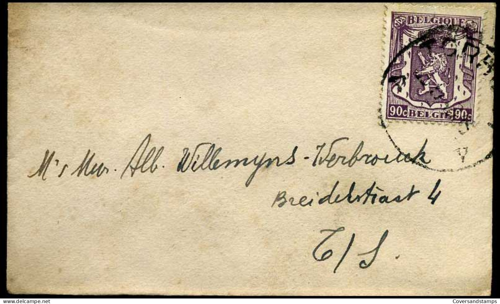 Kleine Envelop / Petite Enveloppe Met N° 714 - 1935-1949 Small Seal Of The State
