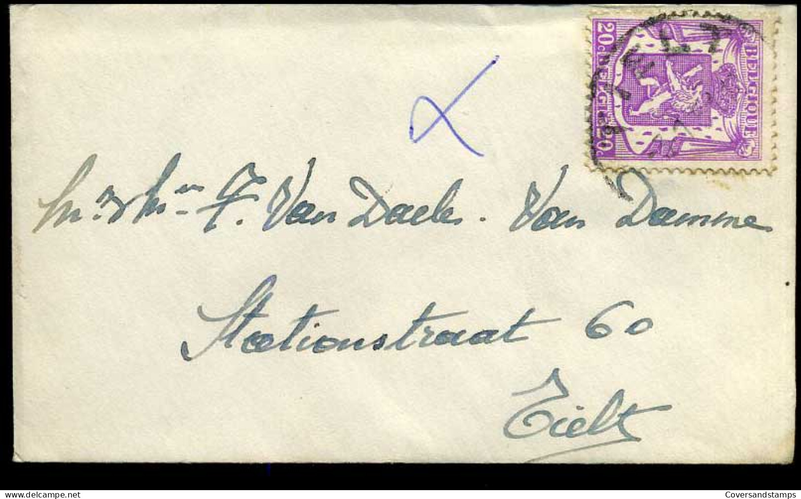 Kleine Envelop / Petite Enveloppe Met N° 422 - 1935-1949 Small Seal Of The State