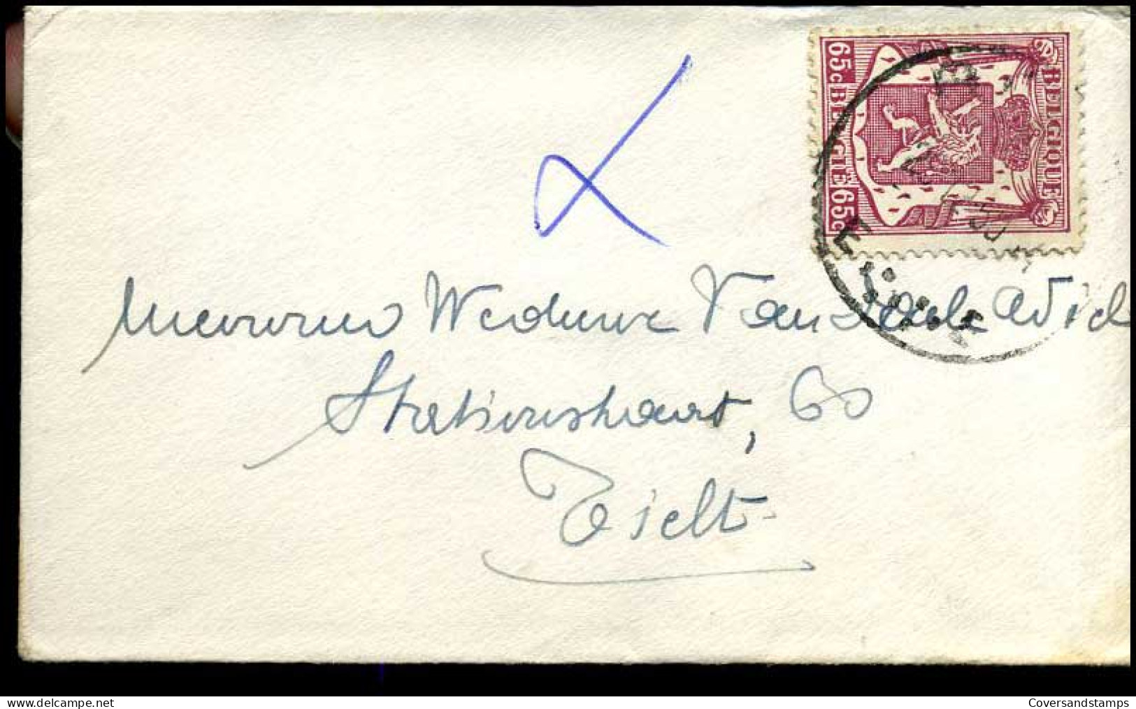 Kleine Envelop / Petite Enveloppe Met N° 711 - 1935-1949 Petit Sceau De L'Etat
