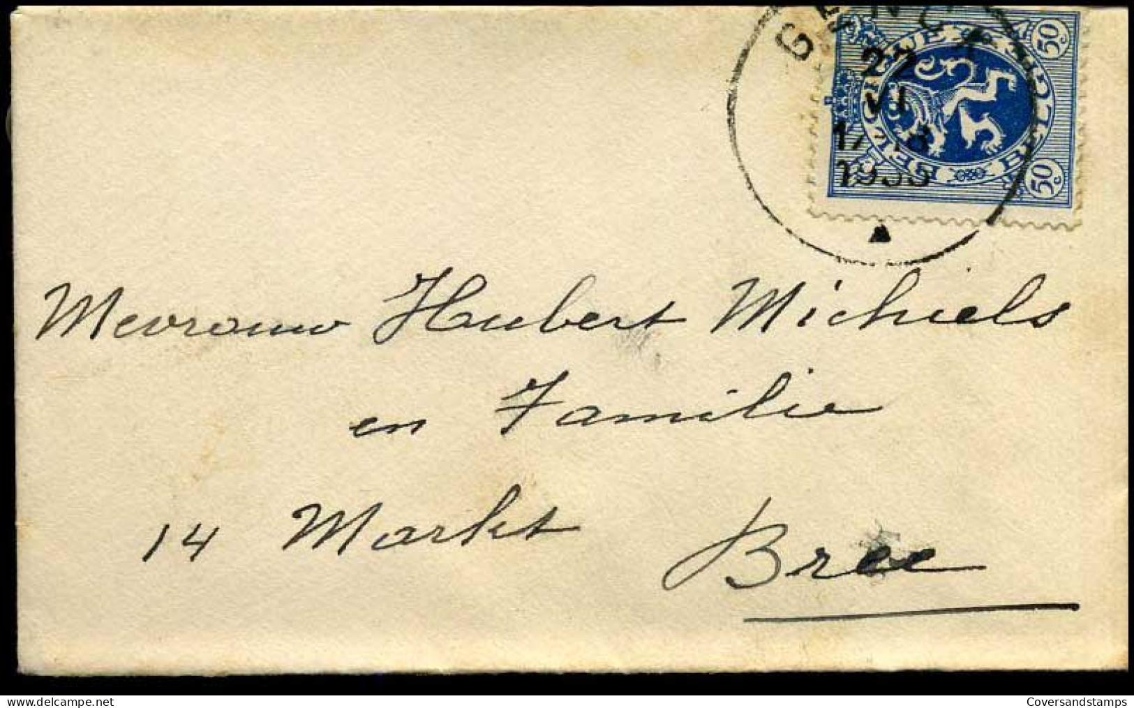 Kleine Envelop / Petite Enveloppe Met N° 285 - 1929-1937 Heraldieke Leeuw