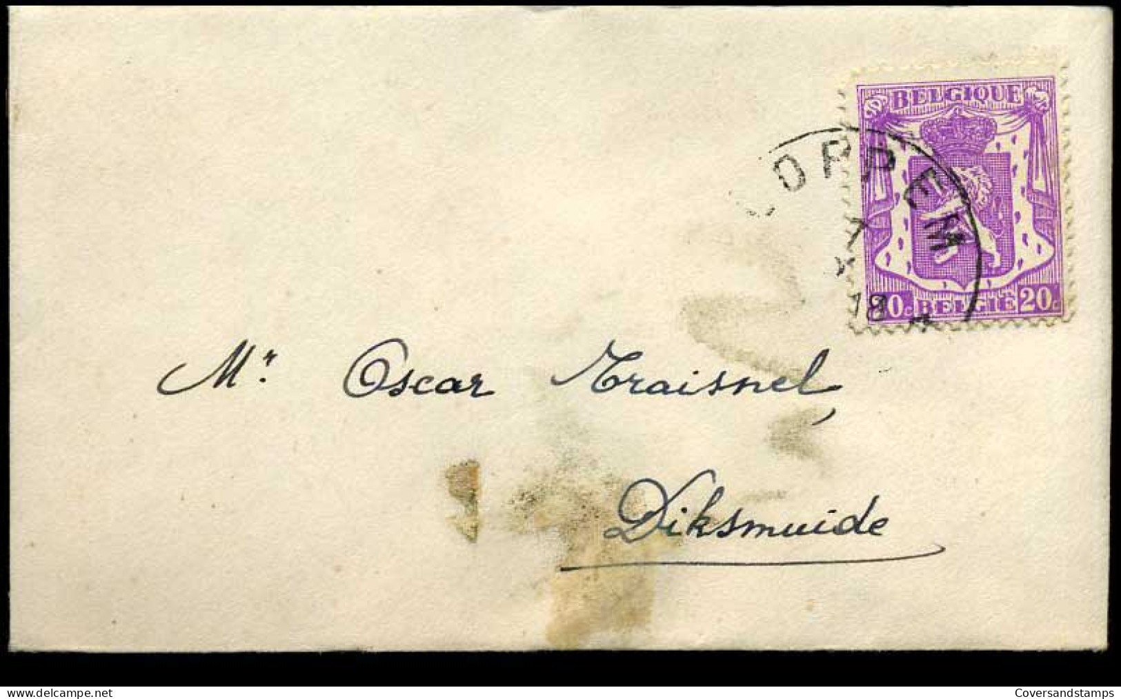 Kleine Envelop / Petite Enveloppe Met N° 422 - 1935-1949 Small Seal Of The State