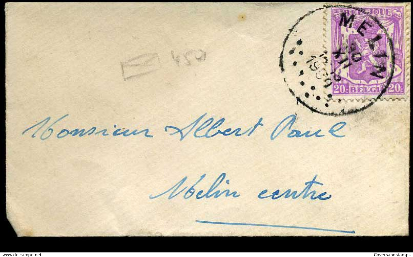 Kleine Envelop / Petite Enveloppe Met N° 422 - 1935-1949 Petit Sceau De L'Etat