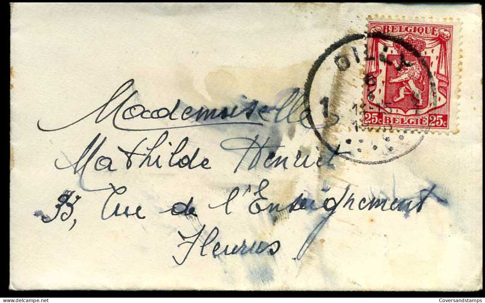 Kleine Envelop / Petite Enveloppe Met N° 423 - 1935-1949 Small Seal Of The State